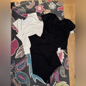 NWT BUNDLE NINE WEST BODY SUITS BLACK WHITE SIZE XXL
